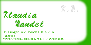 klaudia mandel business card